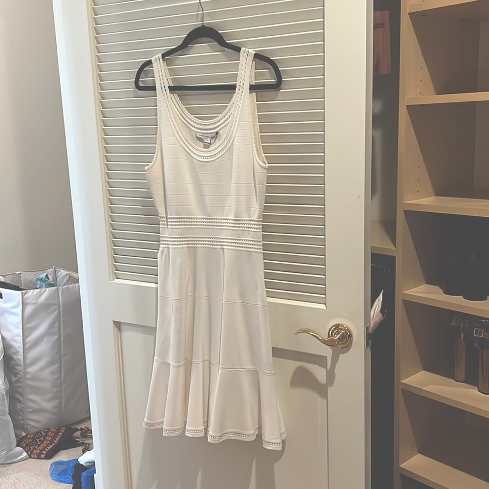 White DVF stretchy dress